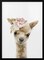 Framed Floral Baby Llama Art - Lola Peacock 24x36 for Home or Office Decor